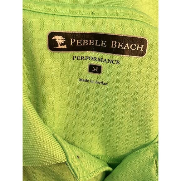 Pebble Beach Polo Shirt Mens Medium Lime Green Golf Golfer Links - Picture 6 of 6